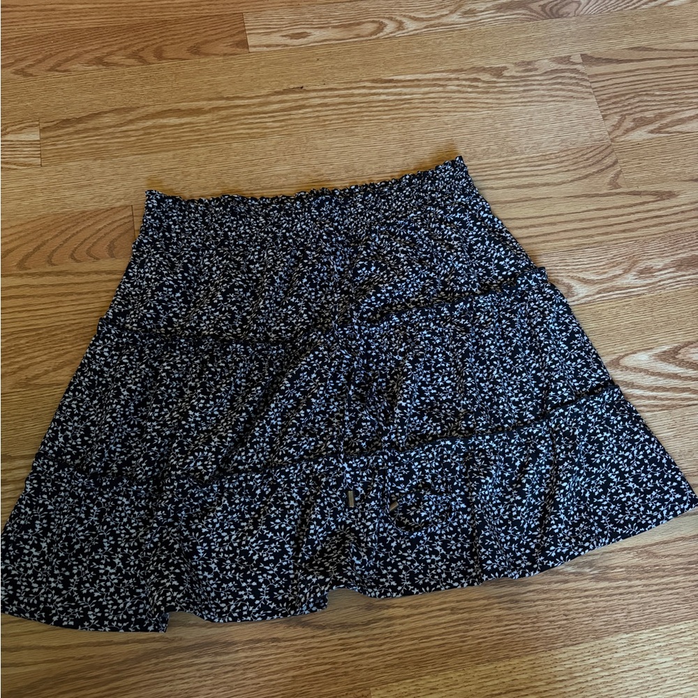 Floral Black Skirt